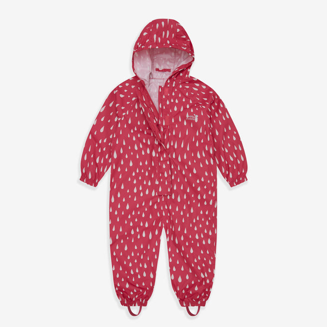 Essentials Waterproof Puddle Suit Pink Raindrop